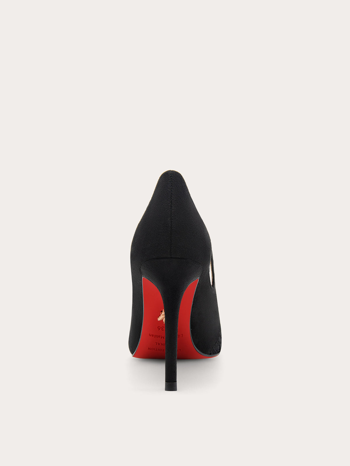 Élégante Dentelle Noire Talons hauts avec une semelle rouge