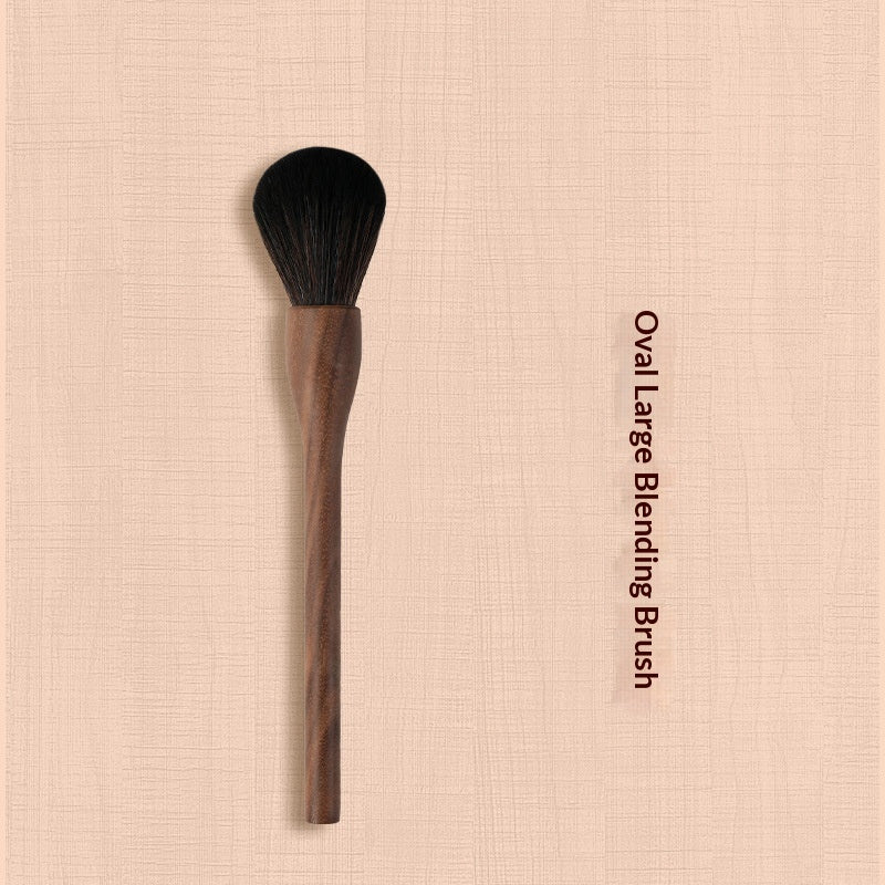 H Set Brosse Vintage Brosse de maquillage en noyer noir doux