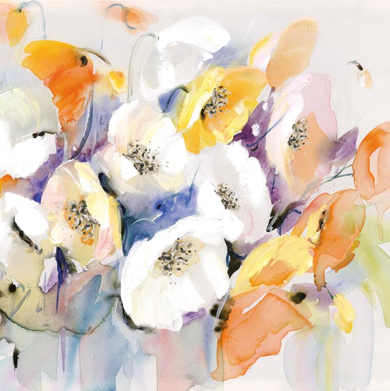 Couleur Aquarelle Florale Peinture sur toile