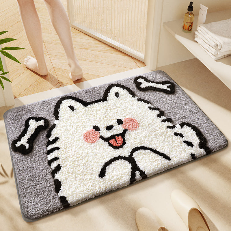 Tapis de bain de salle de bain de faux-cashmere épais