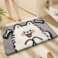 Tapis de bain de salle de bain de faux-cashmere épais