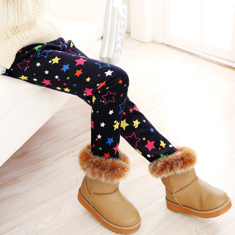 Enfants Pantalon chaud taille mince imprimé Pantalons pour enfants plus âgés