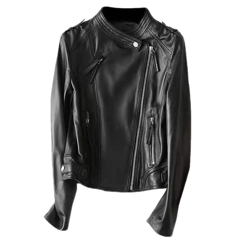 Petite veste de moto en peau de mouton
