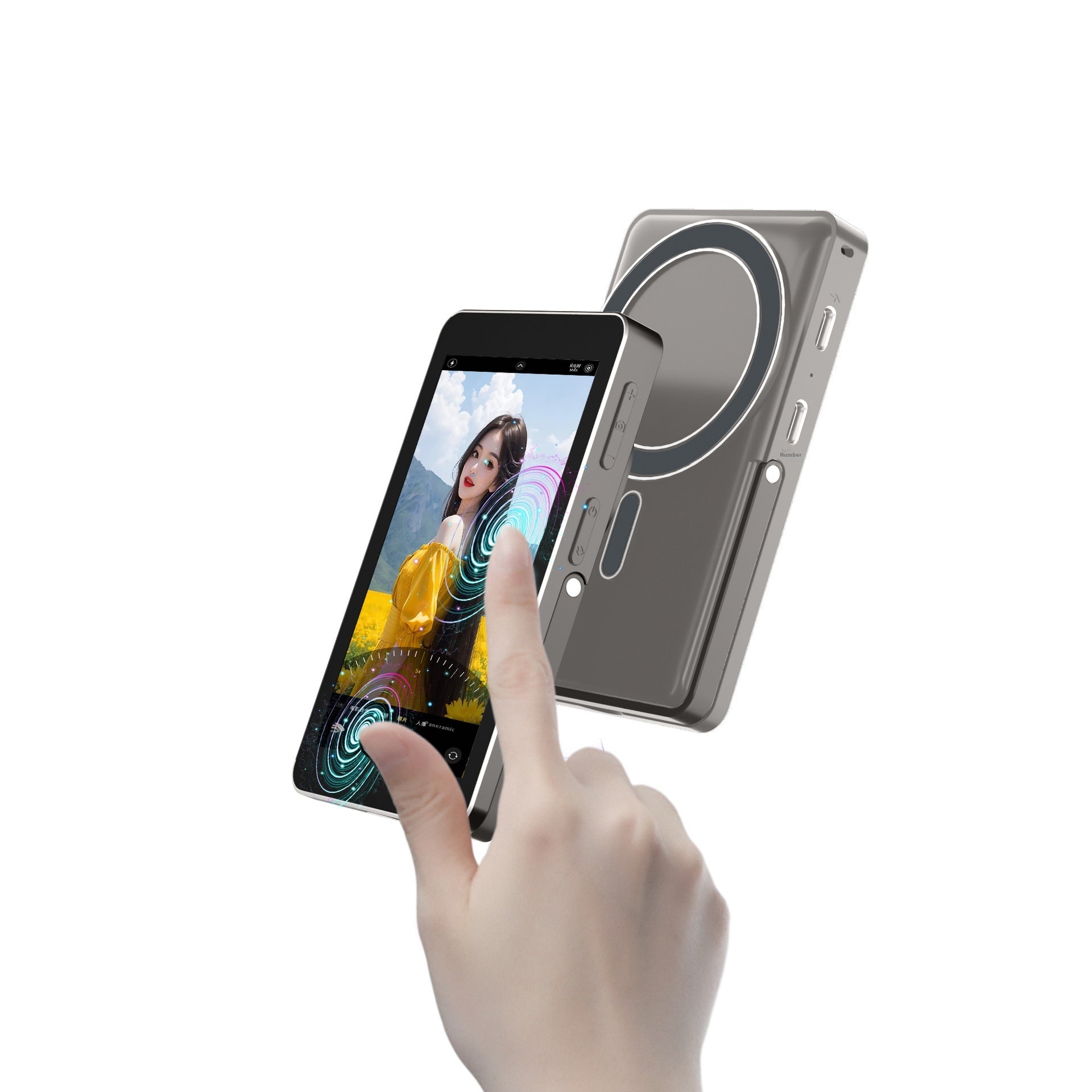 Touch Écran Zoom Téléphone mobile Aspiration magnétique arrière