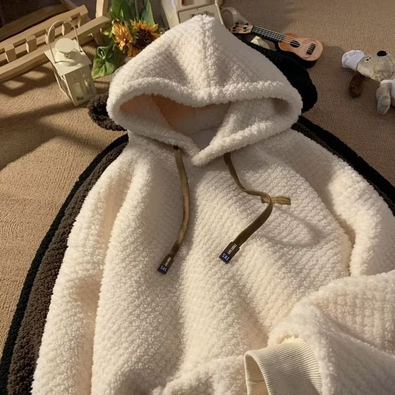 Chandail à capuche à capuche d'hiver, doublé de polaire