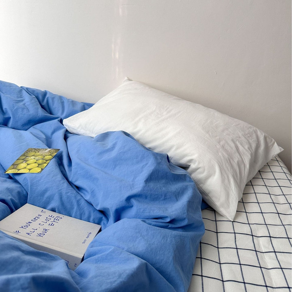 Autumn/Winter Washed Cotton Solid Color Four-Piece Duvet Cover Set