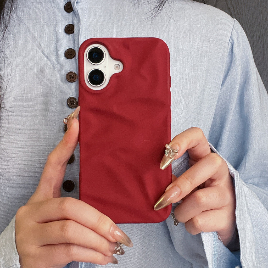 Cas de téléphone à plissé en trois dimensions de haute qualité