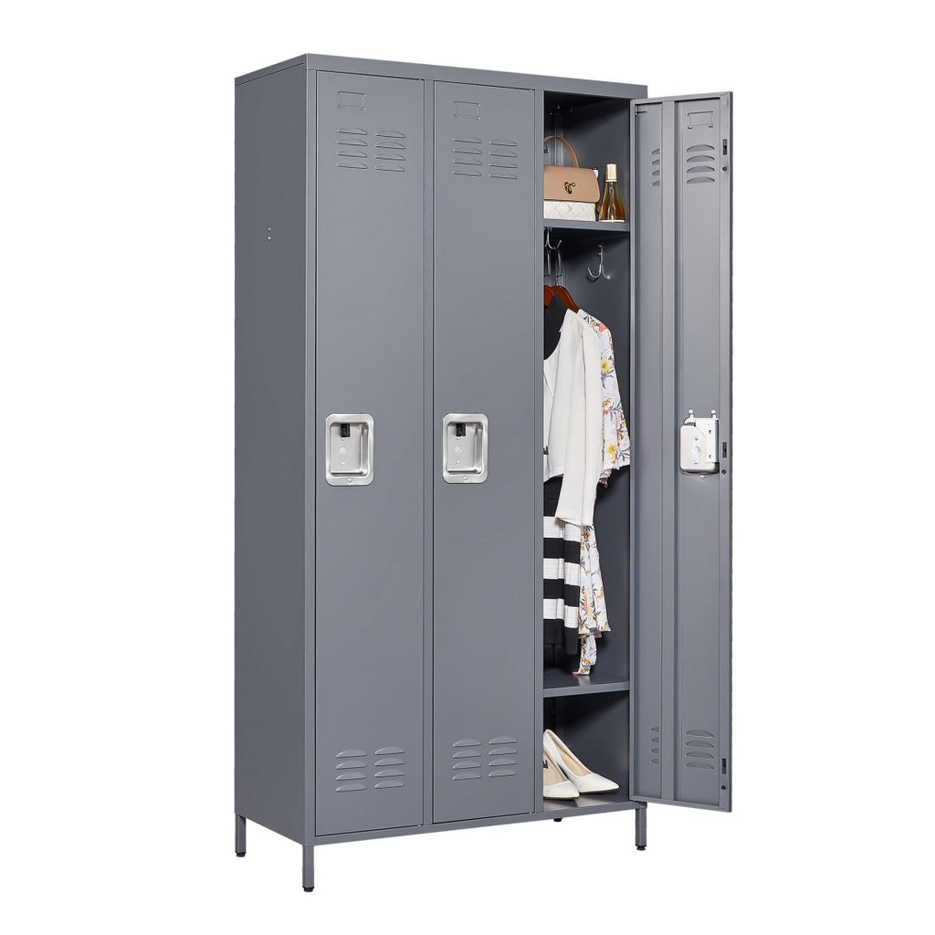 3 porte 72in H serrures métalliques avec serrure pour les employés