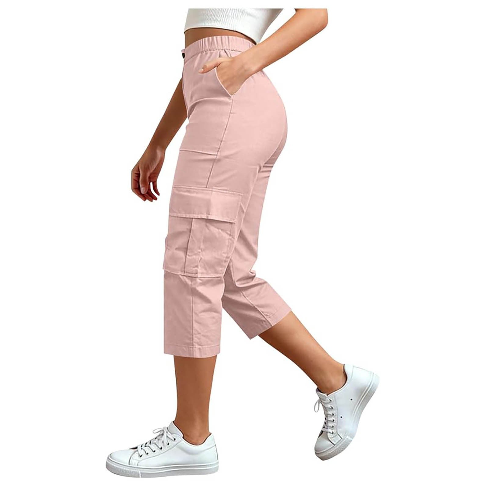 Pantalon de Capri pour les voyages occasionnel à haute hauteur, en forme de fret droit
