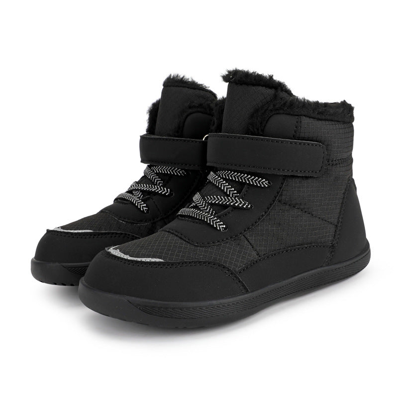 Haut-top pour les enfants avec velours épais large orteil coton rembourré Chaussures en plein air Garder la neige chaude