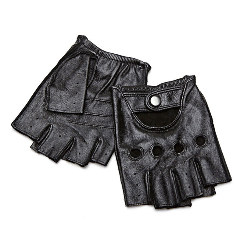 Gants à moitié doigts en peau de mouton d'hiver