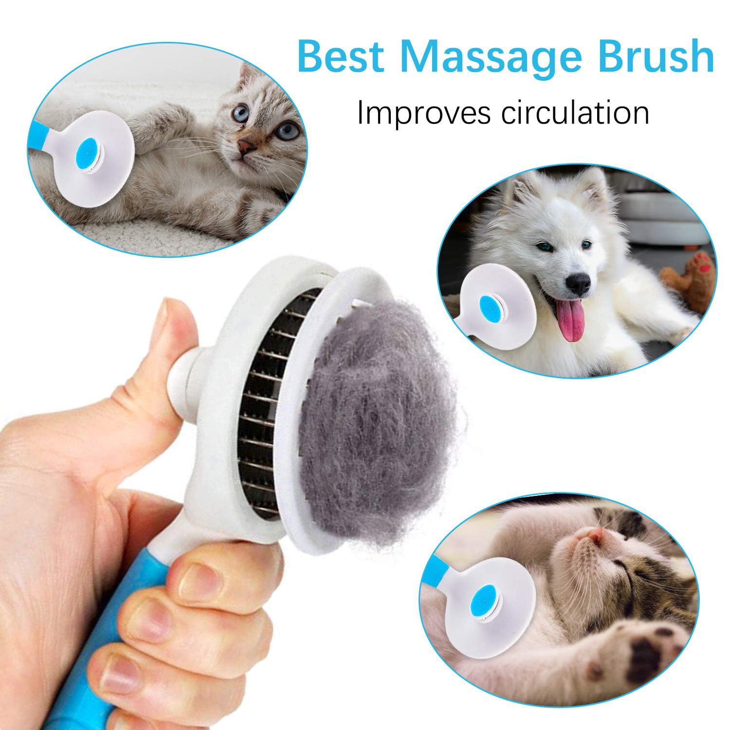 Brosse auto-nettoyante - Brosse pour chat Outil de massage pour le brossage de la peau F