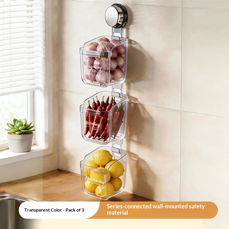 Panier de rangement mural sans punch pour la cuisine