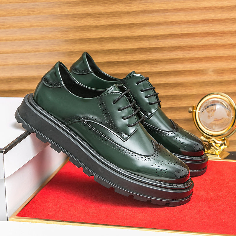Business Formel Britishstyle Glossy Height augmentation chaussures en cuir