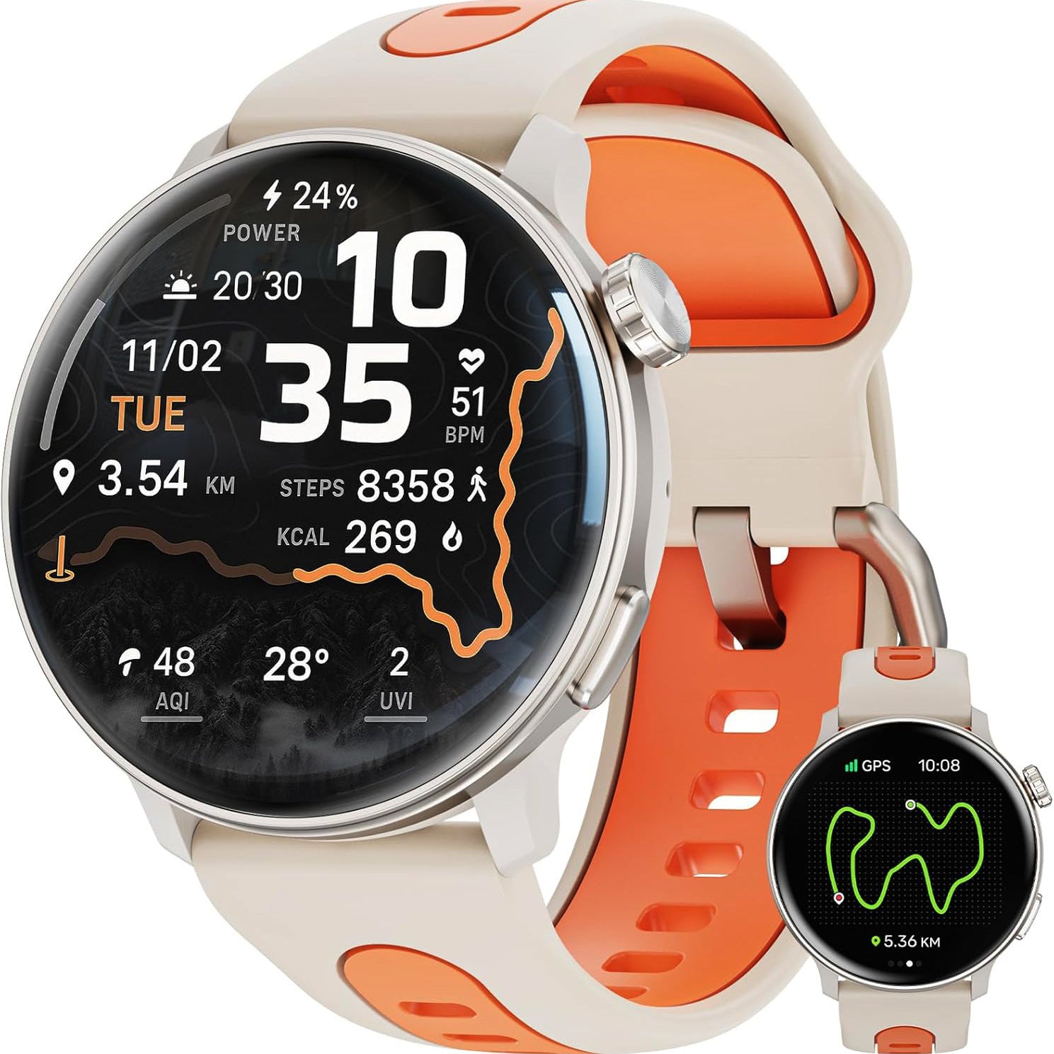 Surveillance des sports GPS de la montre intelligente en plein air