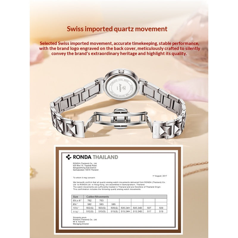 Montre Quartz Marque de luxe certifiée suisse Petite Élégante Montre Bangle résistant à l'eau