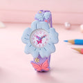 Étudiant fille Enfants Cartoon Couleur Fleurs mignon Pattern Silicone Quartz montre