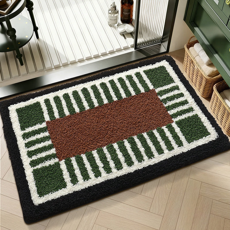 Tapis de sol géométrique non glissant, absorbant l'eau
