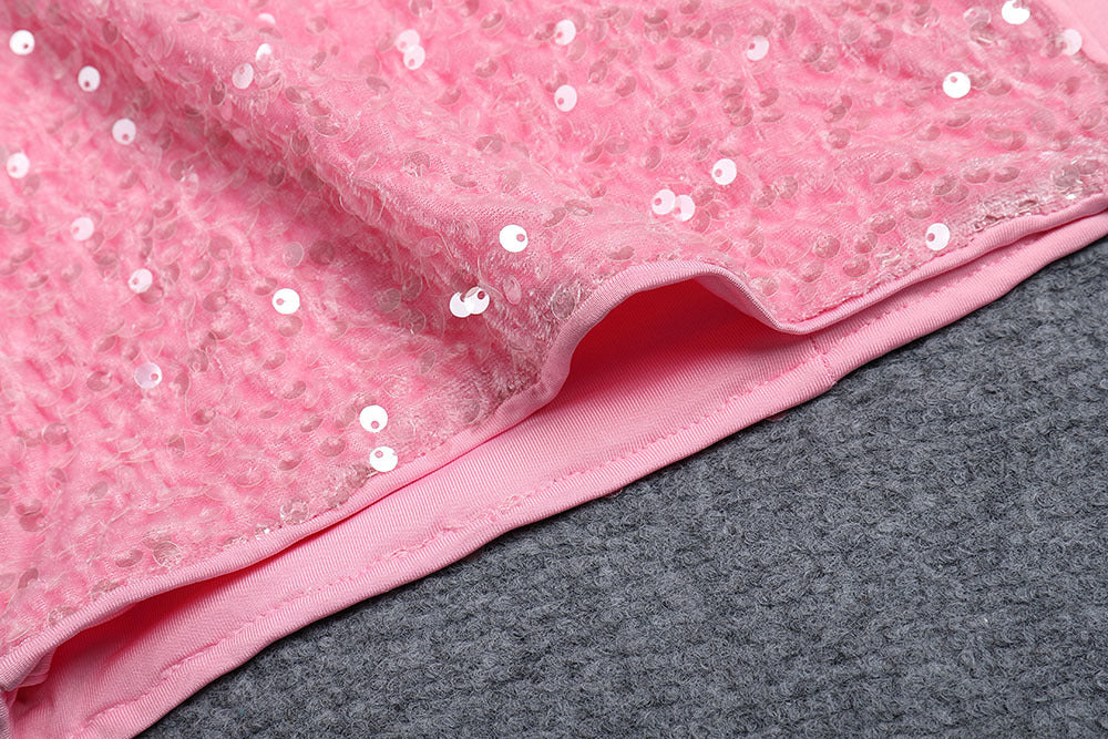 Robe longue de coupe de l'Off-Shoulder Slimming Sequins sans dos