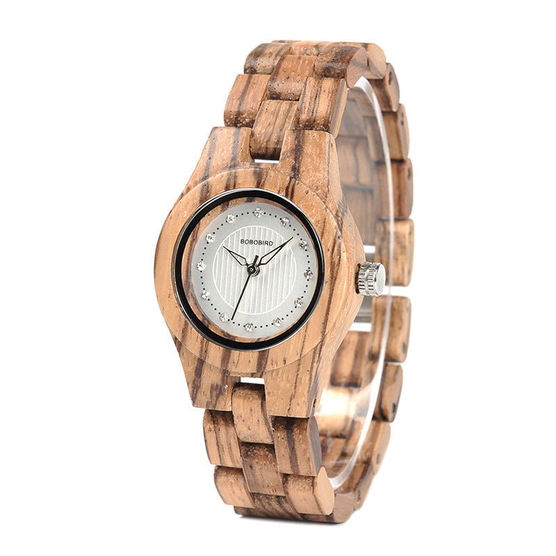 Homme et femme Minimaliste Casual Montre en bois rétro