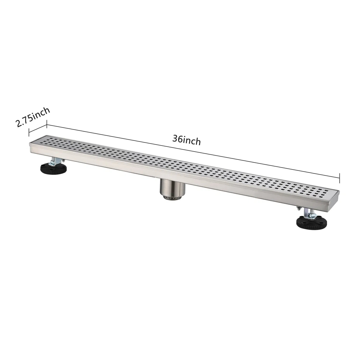 Drain de douche linéaire 36 pouces avec grille rectangulaire amovible