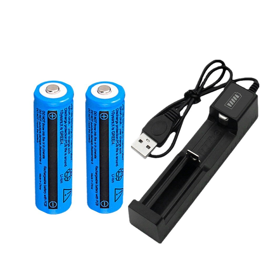 Batterie Li-ion et chargeur 3000mAh 3.7V Chargeur Lithium rechargeable USB pour torche F