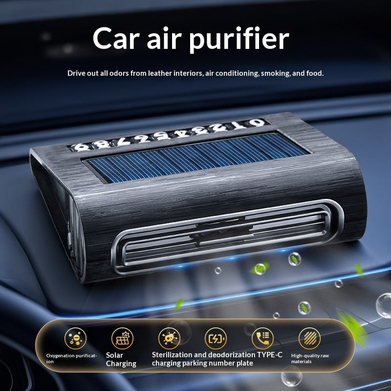 Solar Powered voiture purificateur d'air générateur d'ozone Odor Remover Désinfection intérieure automatique Dev