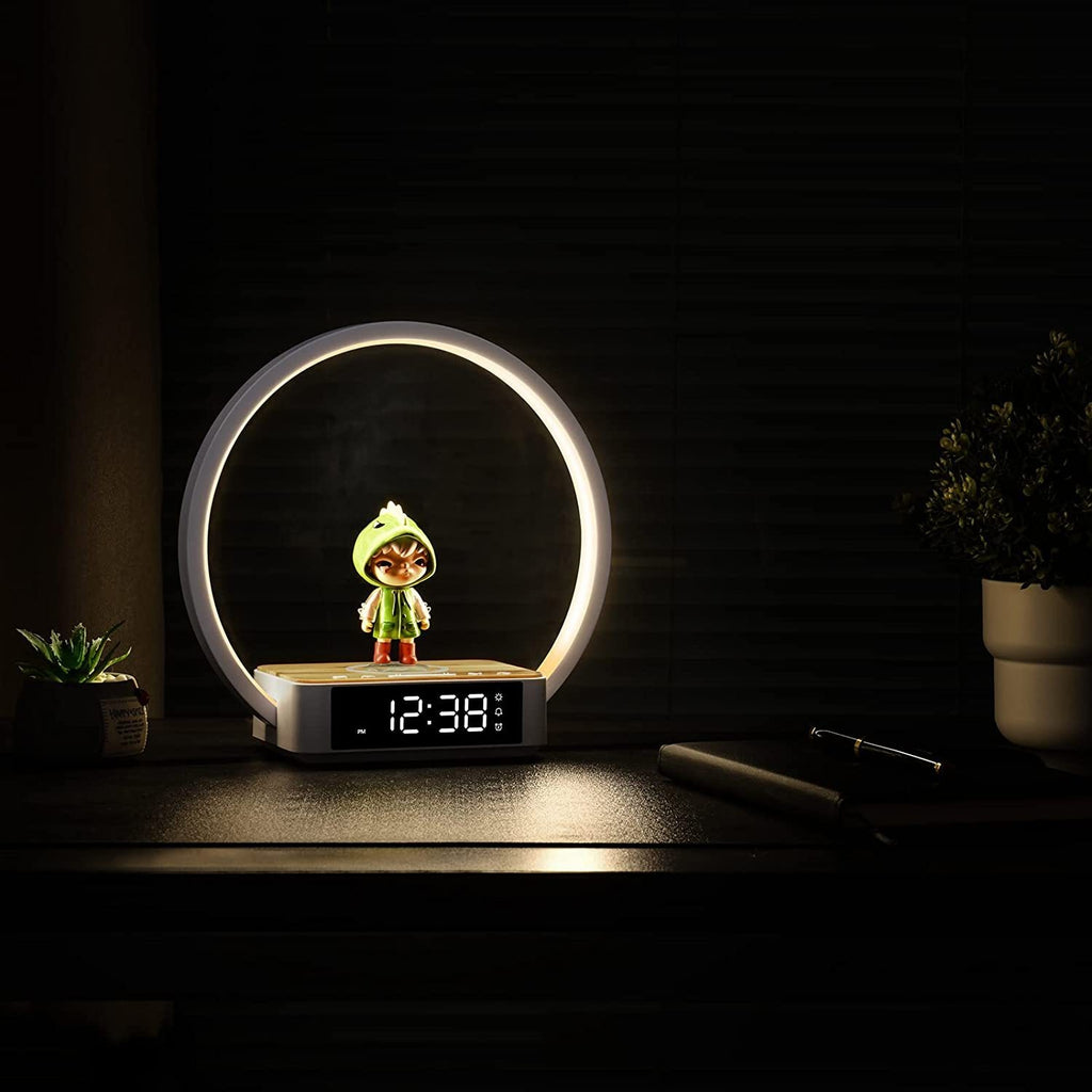 Téléphone portable côté lit 10W Petite lampe de nuit sans fil à trois en un