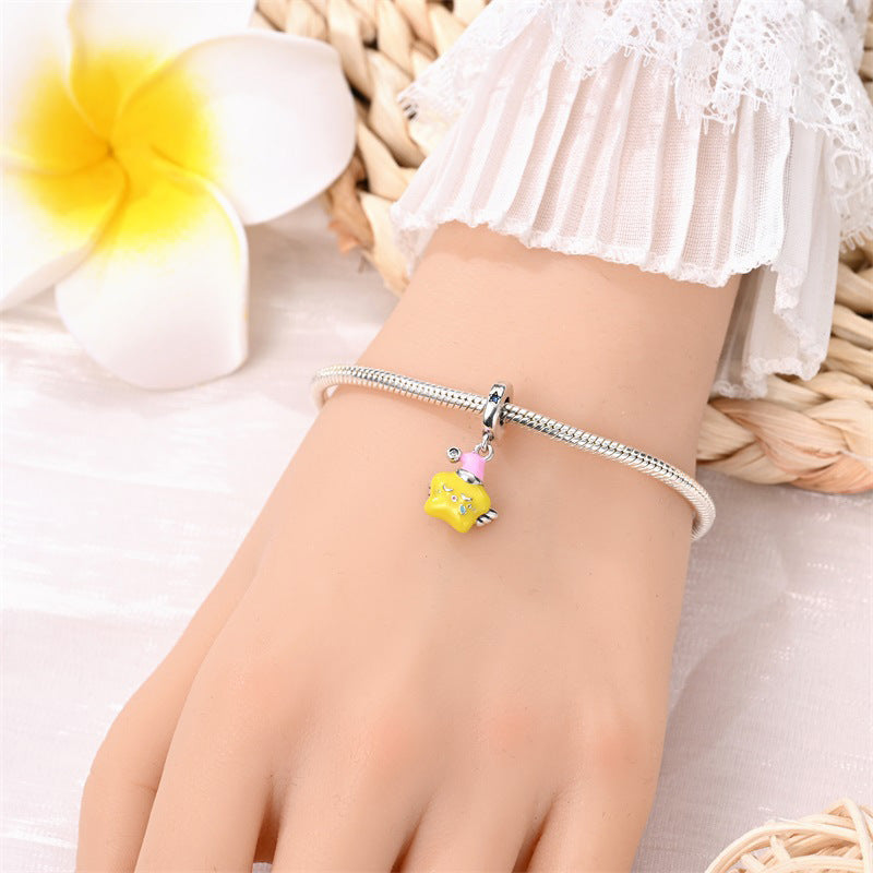 Bleu Lumineux Star et Lune Bricolage Pendentif Bracelet Accessoire