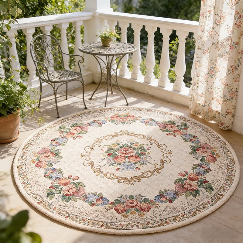 1pc French Style Vintage Style Country Style Pastoral Style Round Rug