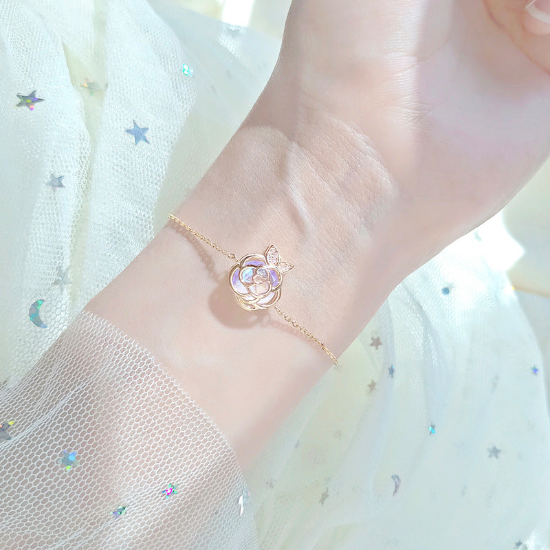 Camellia Advanced Design Niche délicate collier de collier de fleur Bracelet