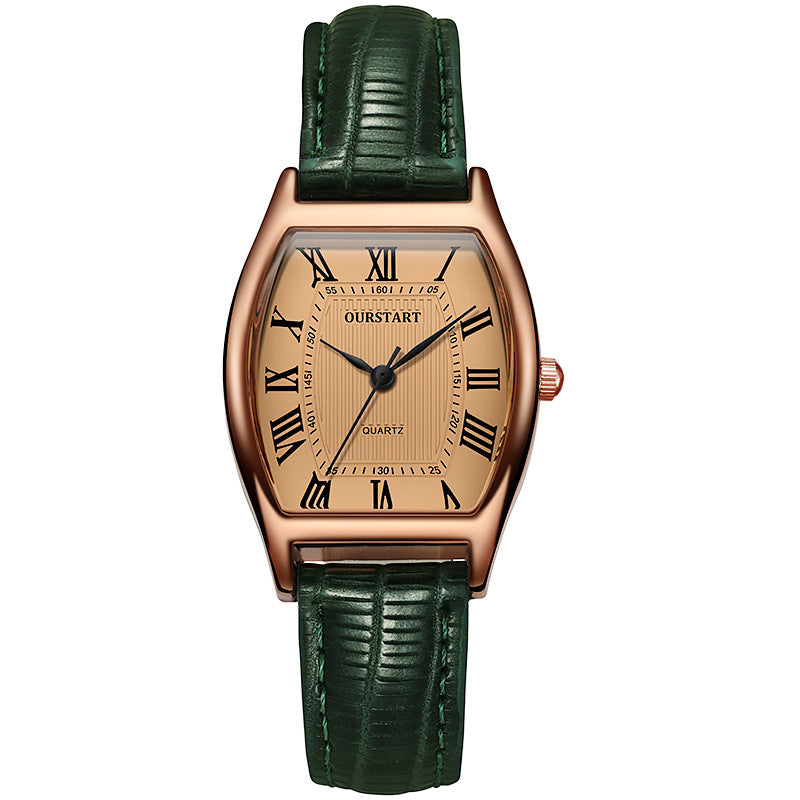 Frontière transfrontalière Live Stream Barrel Forme Ceinture Quartz Montres Femmes