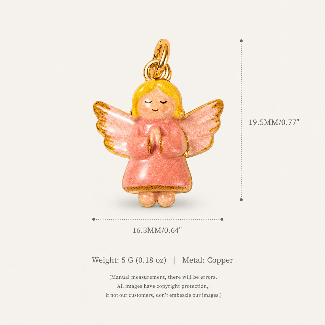 Acier inoxydable Angel Star et croissant Pendentif en céramique Style Vintage