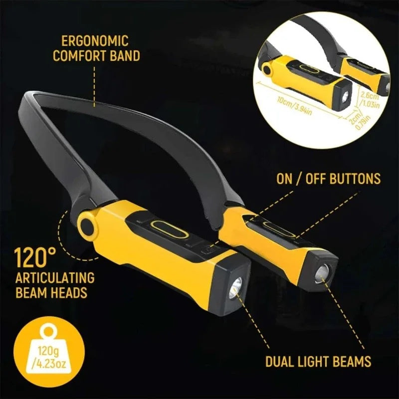 Lumière LED montée au cou pour la lecture et l'étude de la lampe de poche mains-libres
