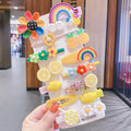 14PCS Accessoires capillaires pour tout-petit Set de barres arc-en-ciel colorées