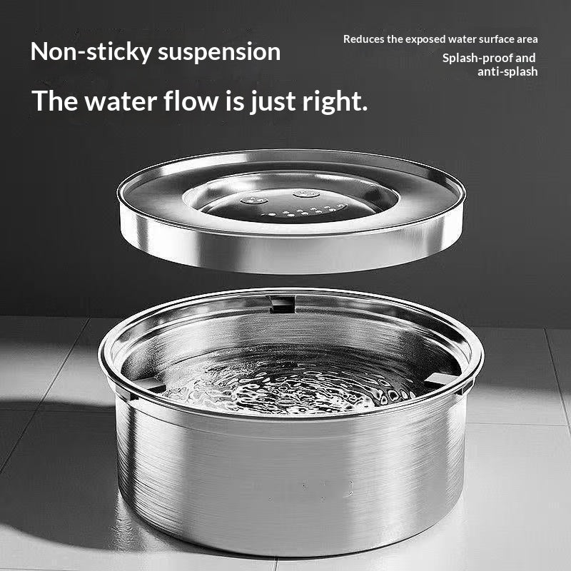 304 En acier inoxydable Floating Pet Splash-Proof Water Bowl Non-Westing Design Tip-Resistant