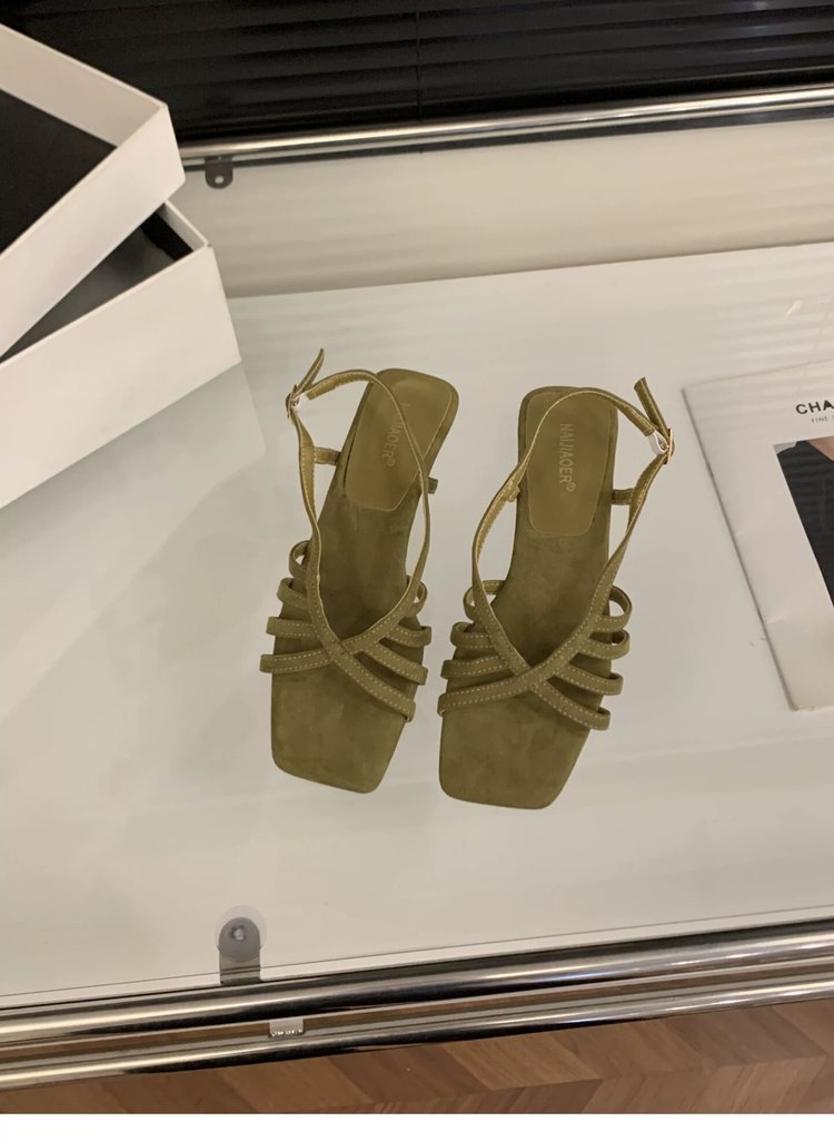 Style vacances d'été Woven Wedge Peep Toe Sandales