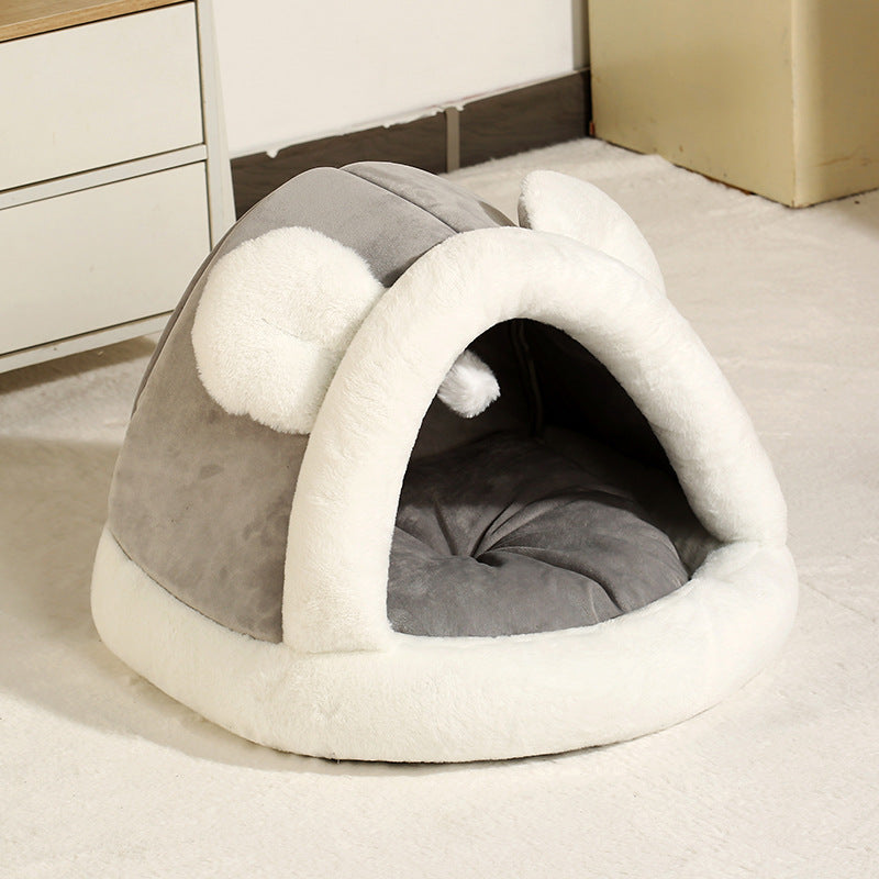 Pet Tent Cave Bed for Cats Petits chiens auto-échauffant Cat Tent Bed Cat Hut confortable Pet Sl