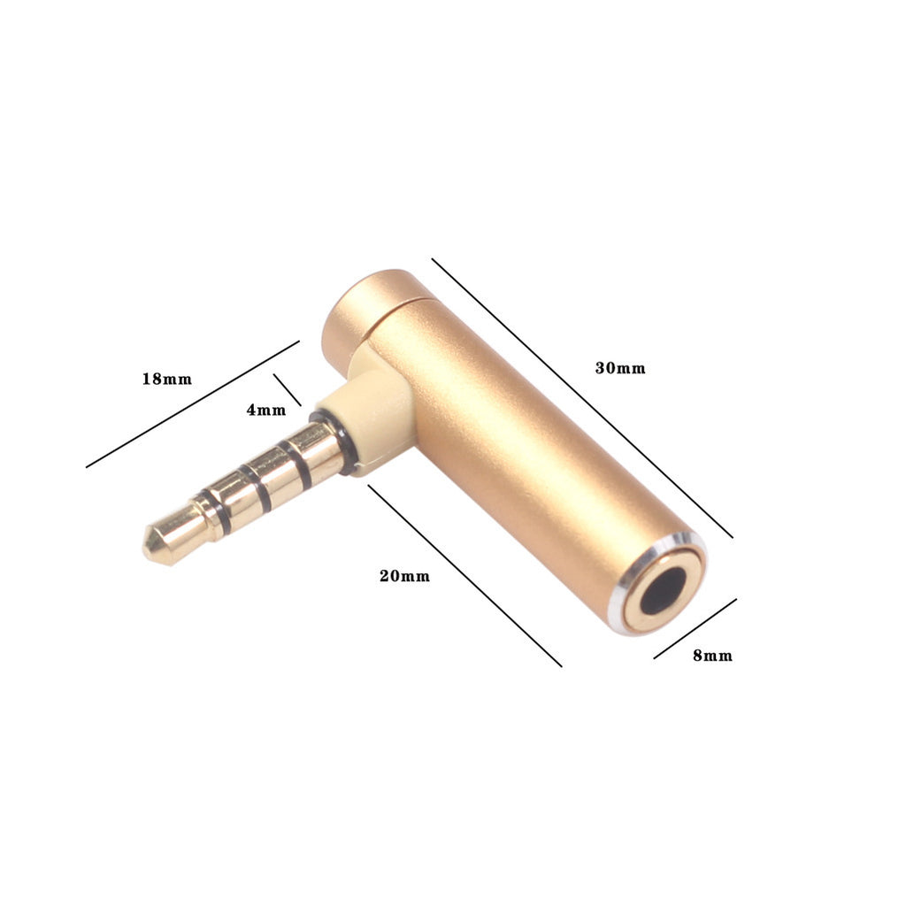 Comprimé téléphonique 3.5mm Homme à Femme 90 Degré Tourner Adaptateur audio