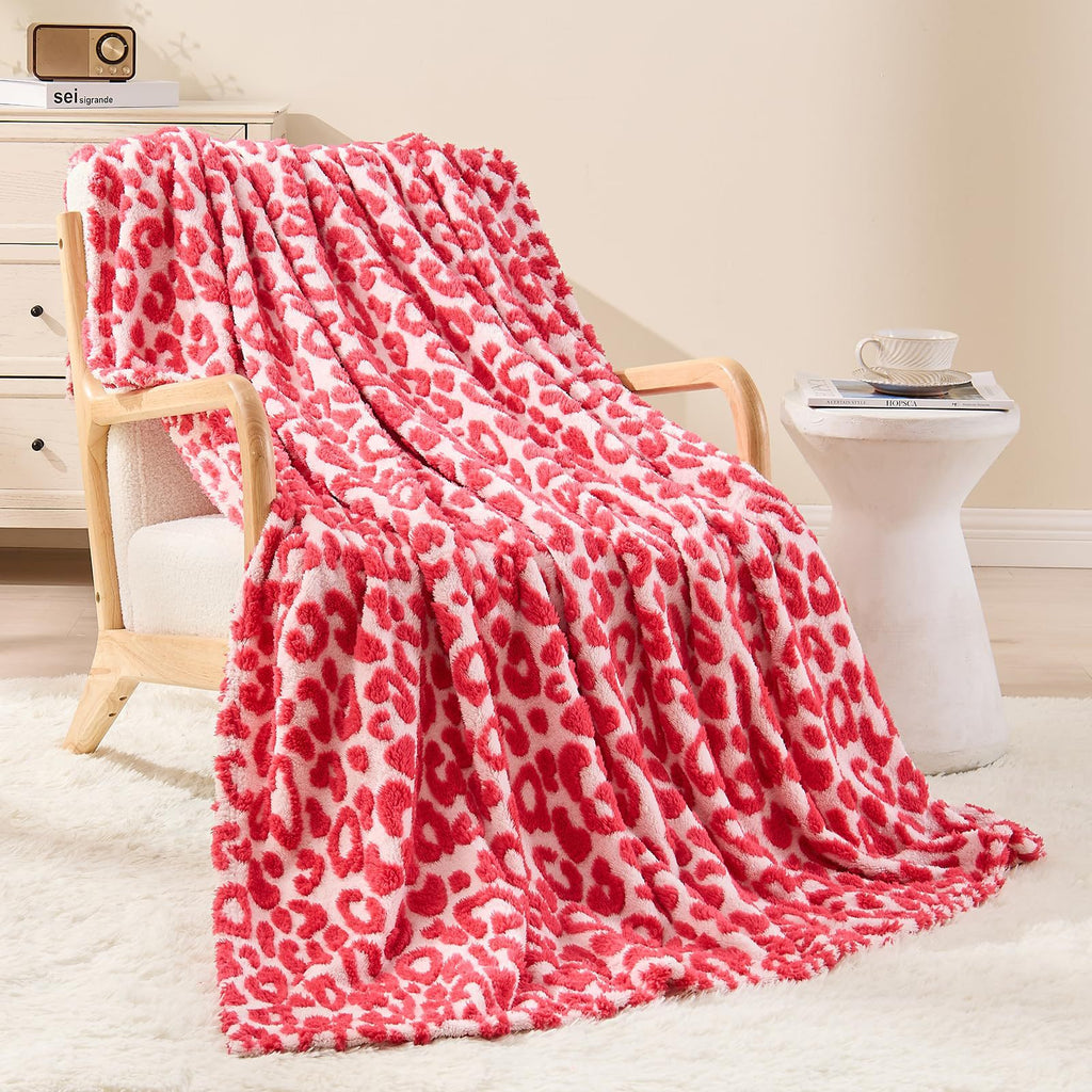 Classique Leopard-print Flannel Blanket Style moderne