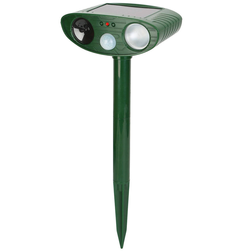 1Pc Solar Ultrasonic Animal Repeller Capteur PIR Chasseur repoussant les animaux avec un ligh clignotant