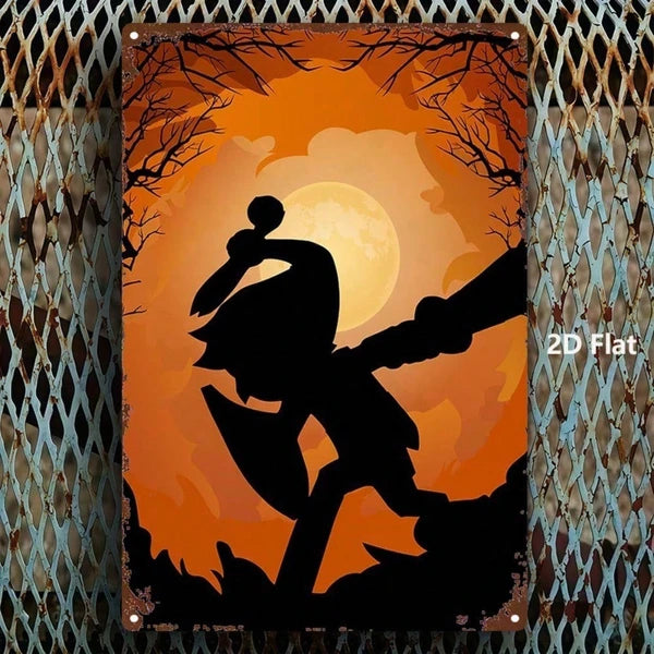 CIFbuy Halloween Lien Silhouette métal panneau 8x12 pouce