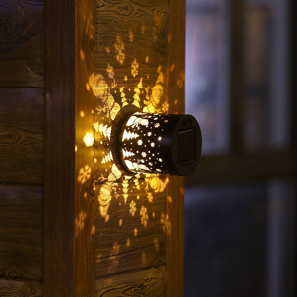 Mandala Wrought-fer Lampe murale solaire étanche pour les paysages de cour