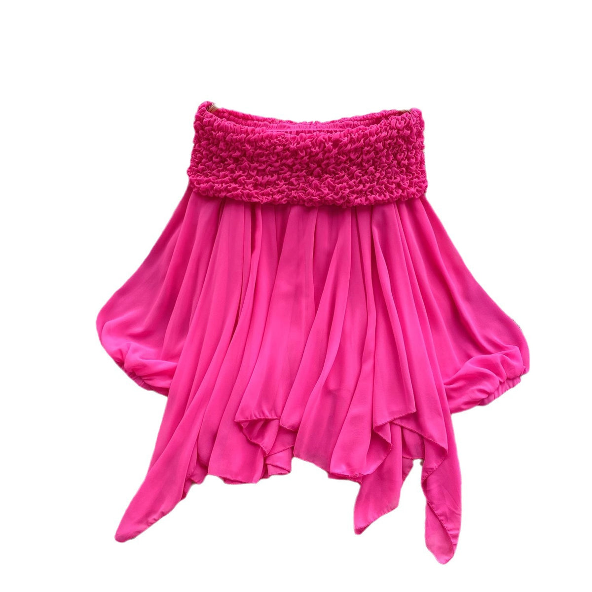 Asymmetric halter neck blouse with cuffs