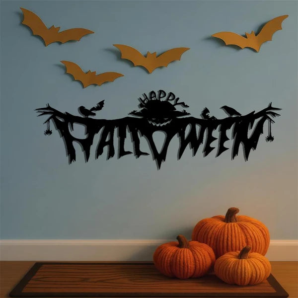 CIFbuy Gothic Halloween Metal Wall Art Decor pour salon chambre à coucher Spooky intérieur gothique