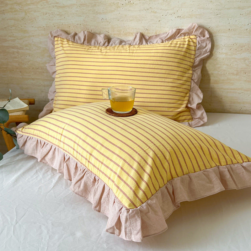 Coussin simple en coton lavé