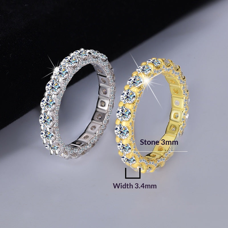 Anneau de Moissanite en Argent Sterling pour femmes