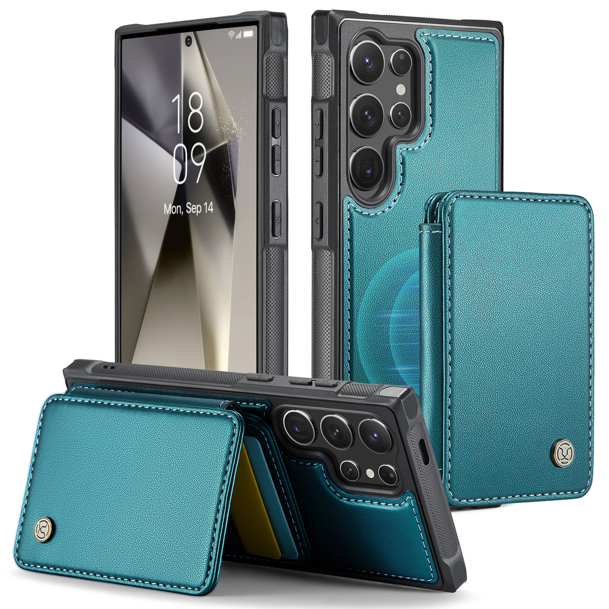 Carte magnétique Business Drop-résistante boîtier de téléphone en cuir