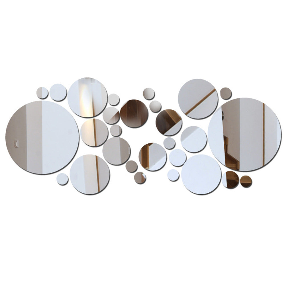 Grand et petits cercles Miroir Sticker 3D Stéréo Décoration murale acrylique