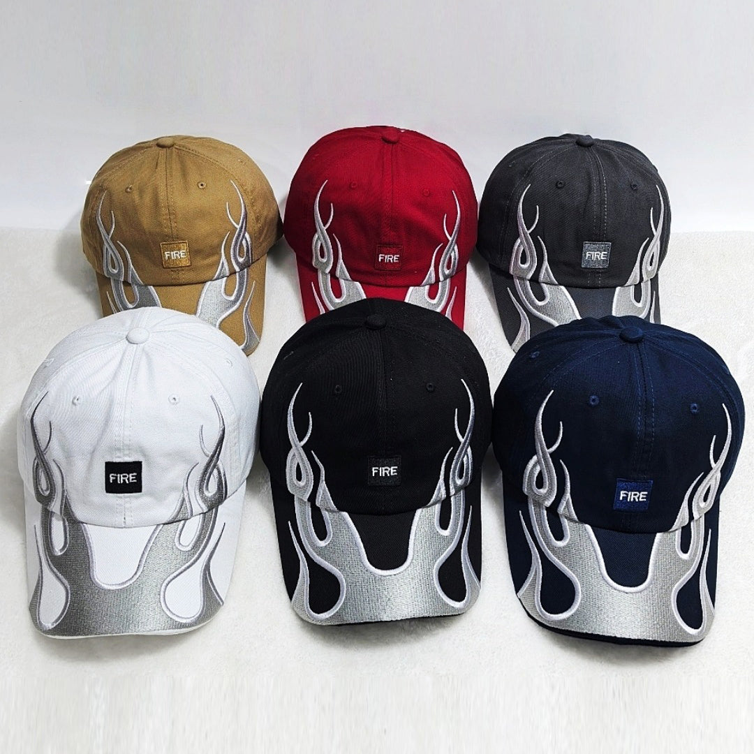 American Retro Hip-hop Style Casquette de baseball de flamme multicolore